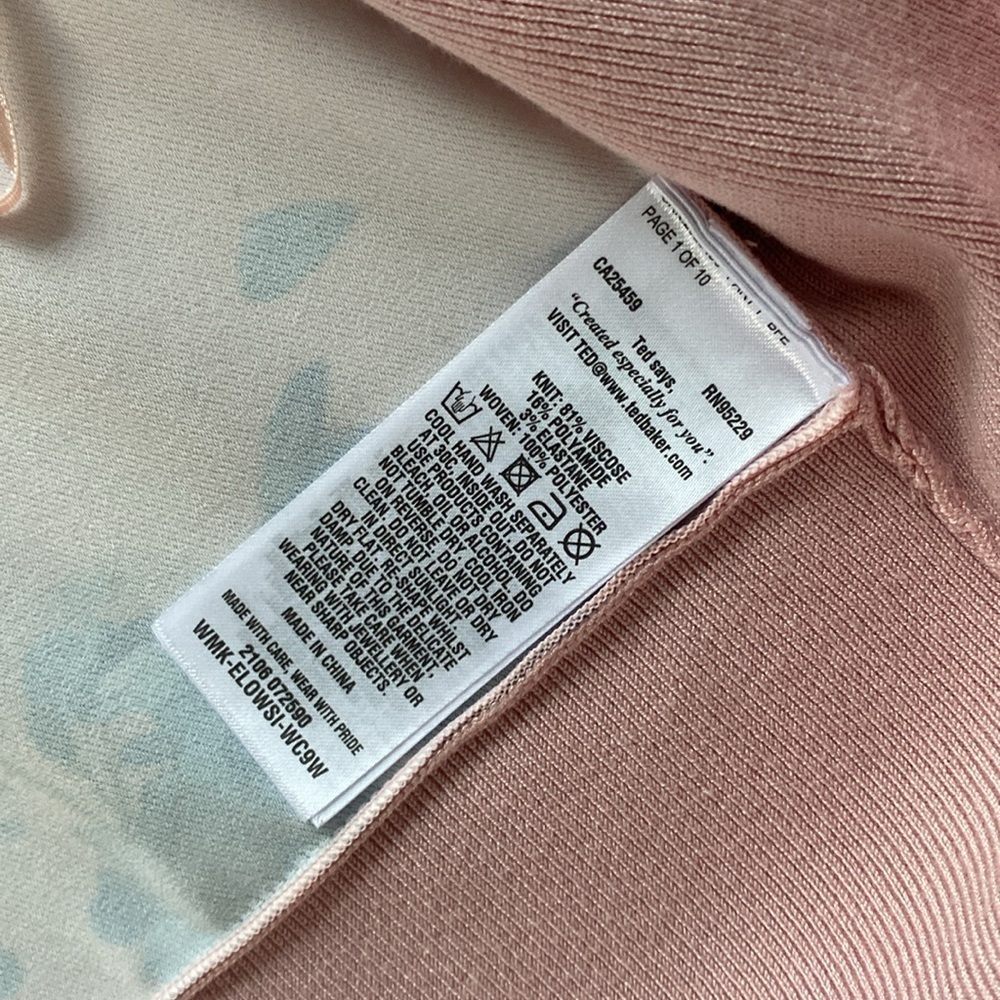 Ted Baker London Elowsi Open Front Pink Floral Back Cardigan Size S - Picture 6 of 9